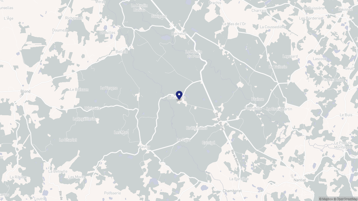 Aperçu cartographique de Breuilaufa, centré sur la commune