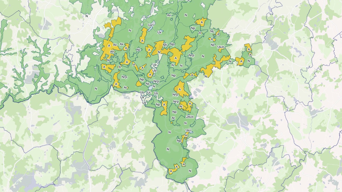 Aperçu cartographique de Bussière-Galant, centré sur la commune