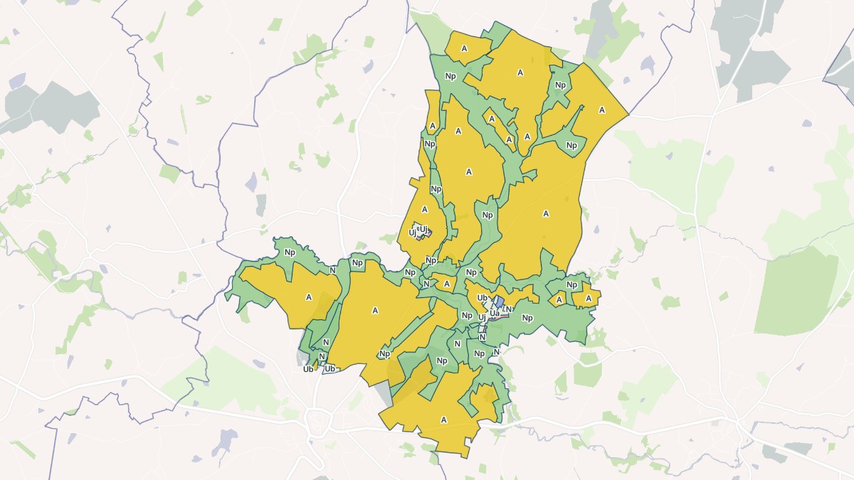Aperçu cartographique de Dinsac, centré sur la commune