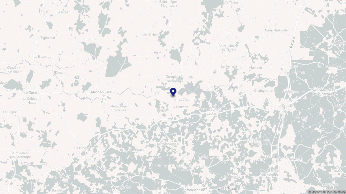 Aperçu cartographique de Dompierre-les-Églises, centré sur la commune