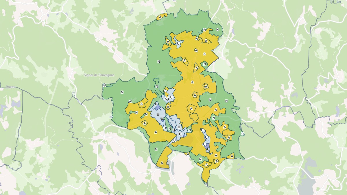 Aperçu cartographique de La Jonchère-Saint-Maurice, centré sur la commune