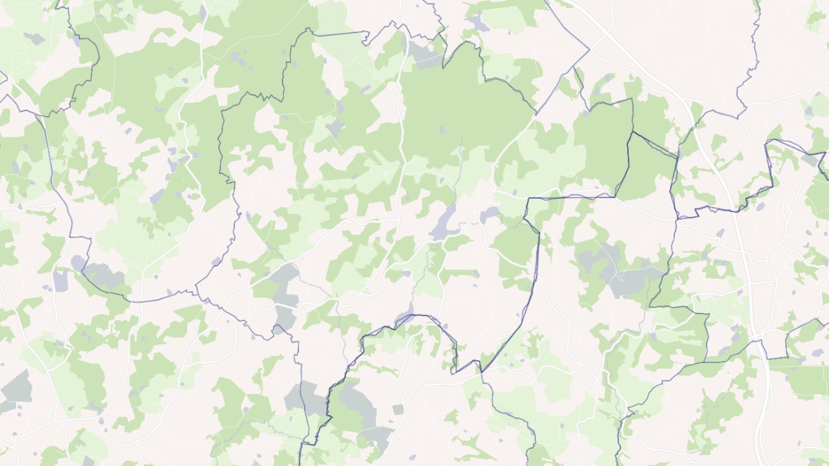 Aperçu cartographique de Meuzac, centré sur la commune