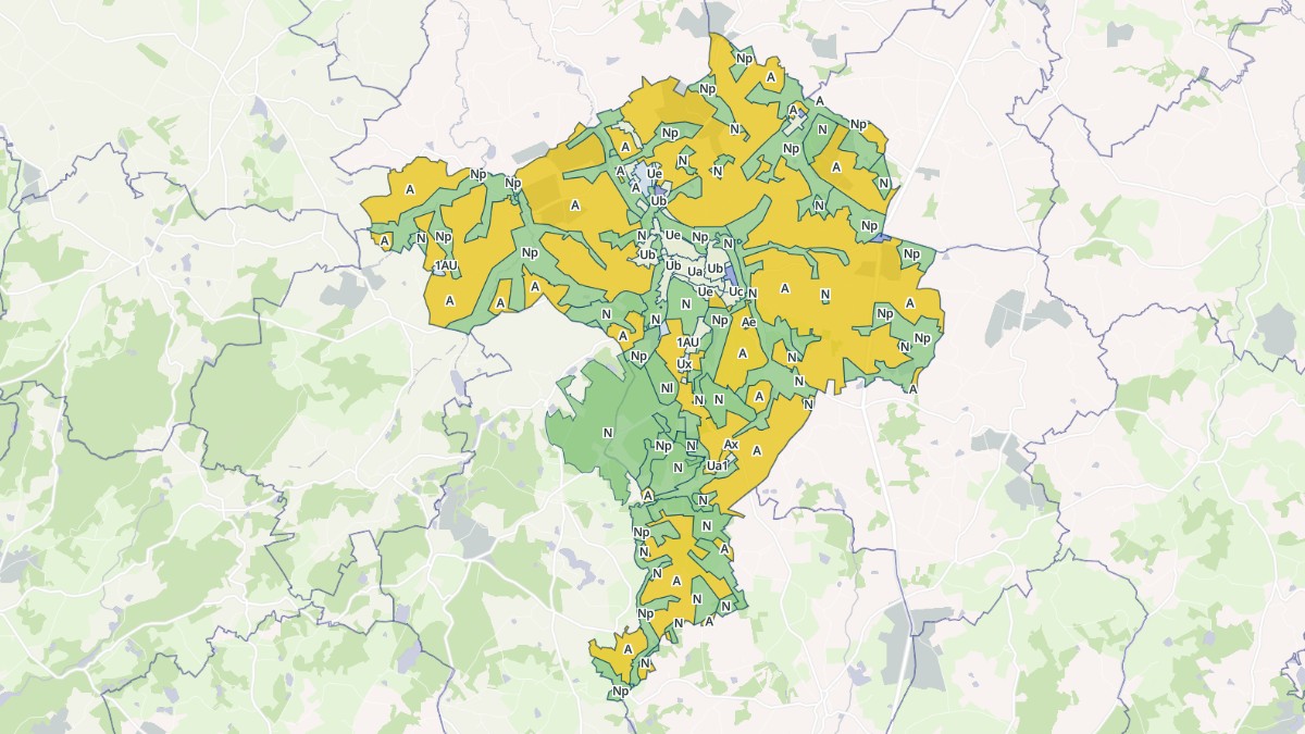 Aperçu cartographique de Nexon, centré sur la commune