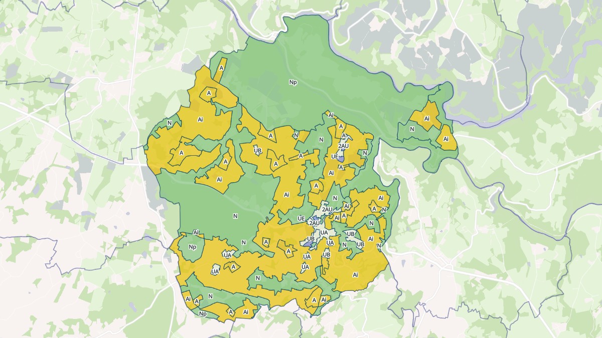 Aperçu cartographique de Saint-Denis-des-Murs, centré sur la commune