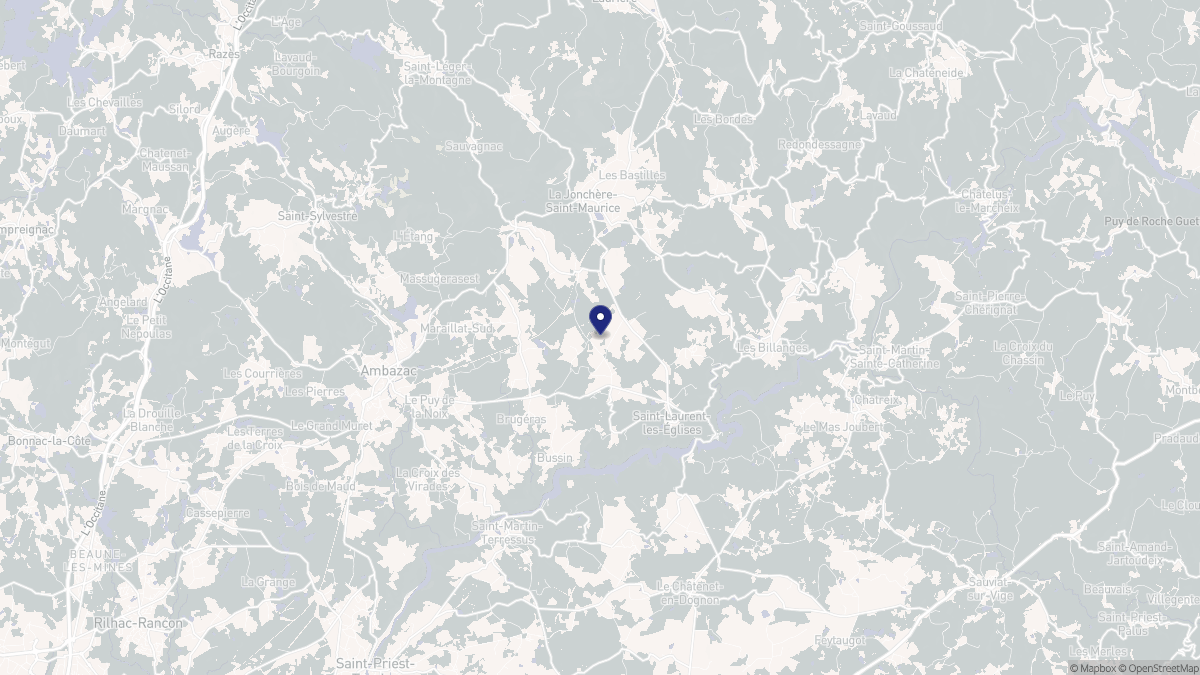 Aperçu cartographique de Saint-Laurent-les-Églises, centré sur la commune