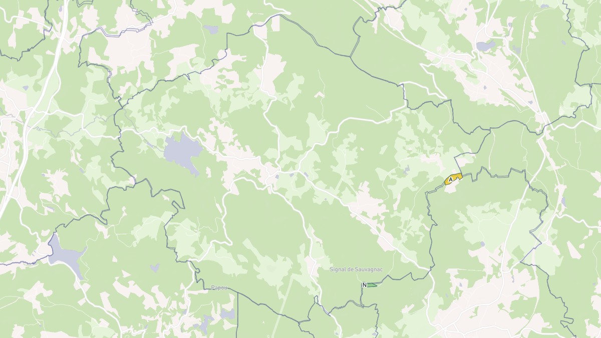 Aperçu cartographique de Saint-Léger-la-Montagne, centré sur la commune