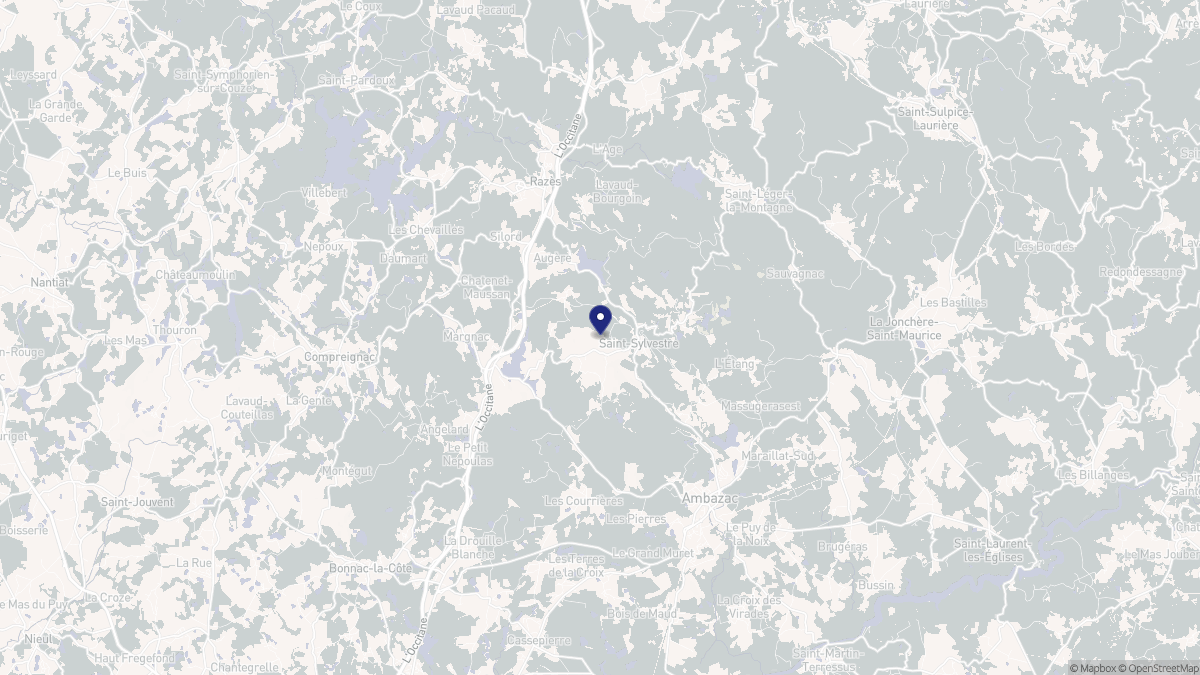 Aperçu cartographique de Saint-Sylvestre, centré sur la commune