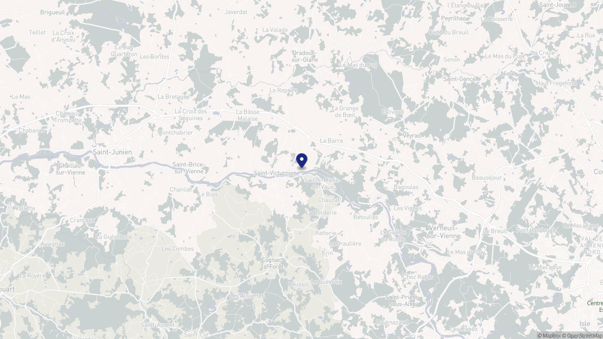 Aperçu cartographique de Saint-Victurnien, centré sur la commune