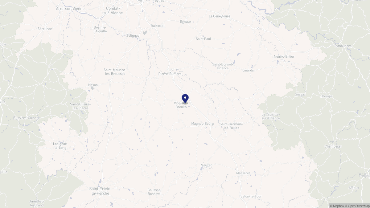 Aperçu cartographique de Vicq-sur-Breuilh, centré sur la commune