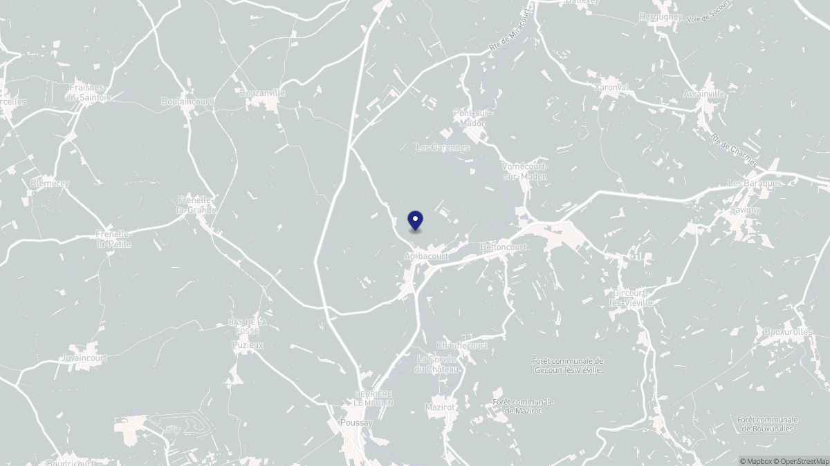 Aperçu cartographique de Ambacourt, centré sur la commune