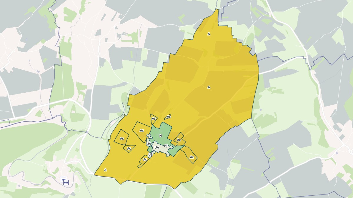 Aperçu cartographique de Ameuvelle, centré sur la commune