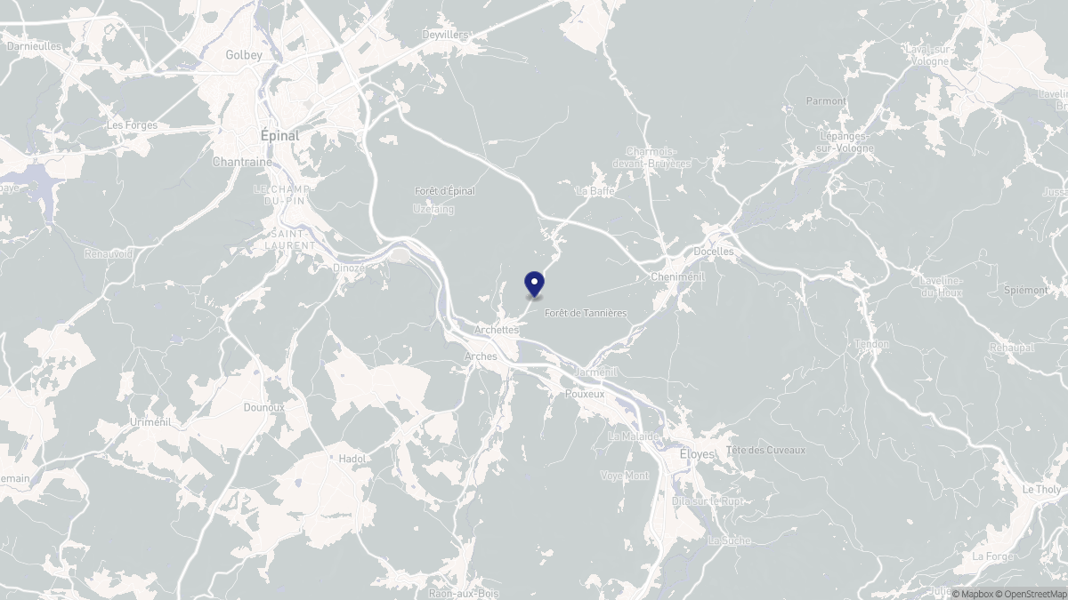 Aperçu cartographique de Archettes, centré sur la commune