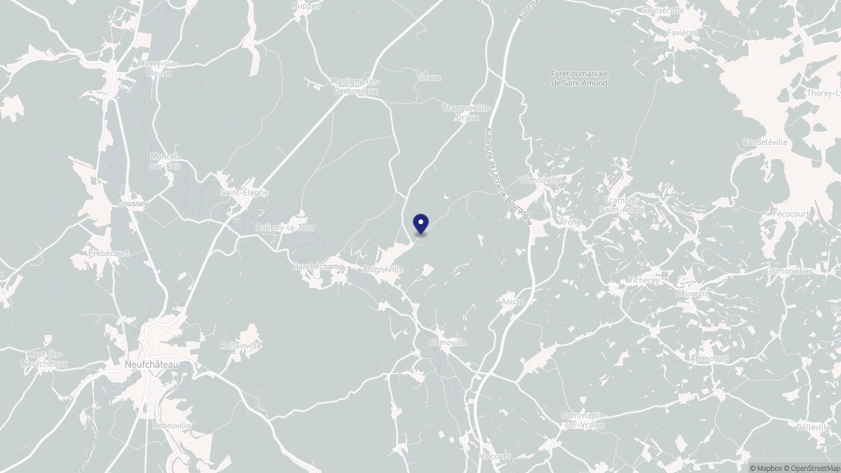 Aperçu cartographique de Attignéville, centré sur la commune