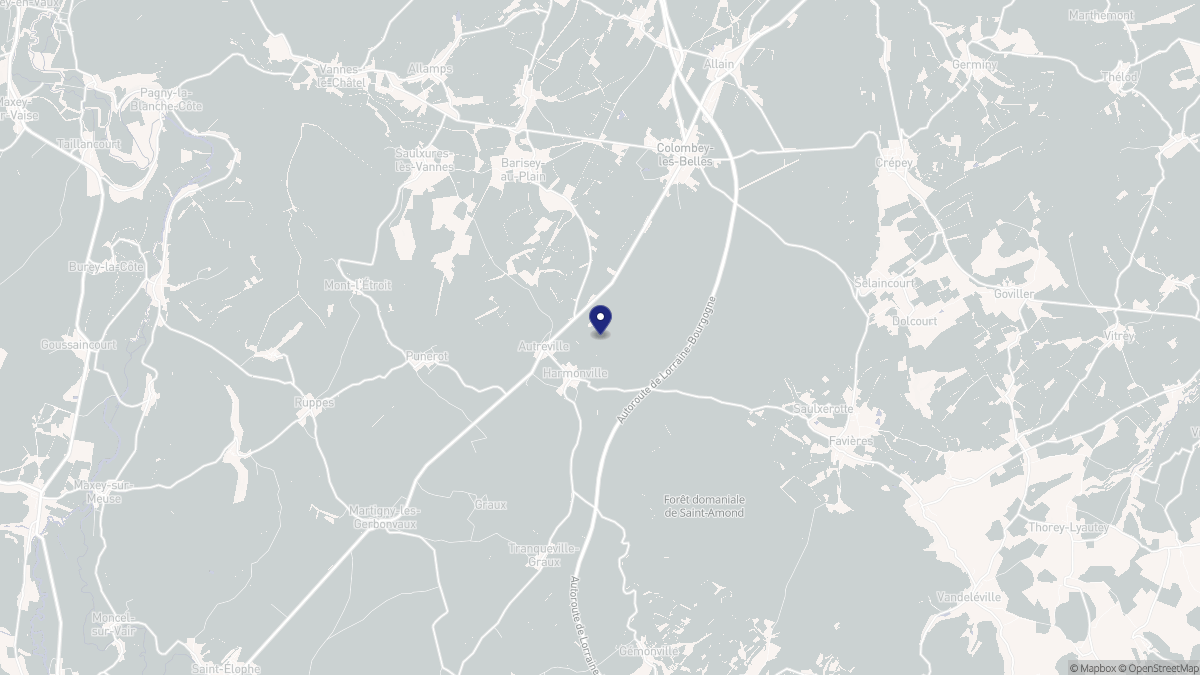 Aperçu cartographique de Autreville, centré sur la commune