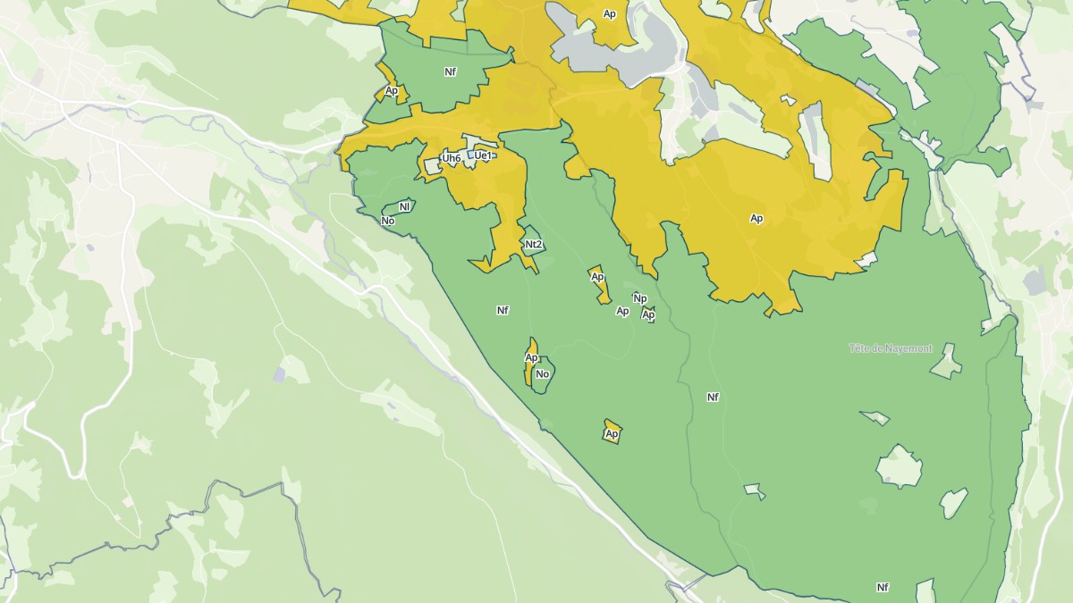 Aperçu cartographique de Barbey-Seroux, centré sur la commune