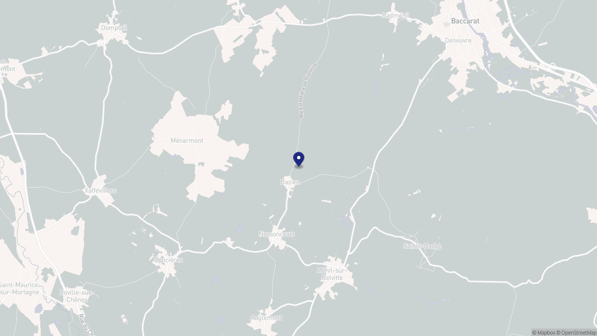 Aperçu cartographique de Bazien, centré sur la commune