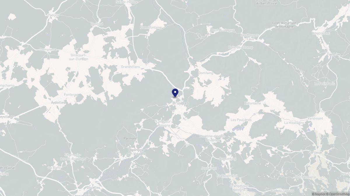 Aperçu cartographique de Bruyères, centré sur la commune