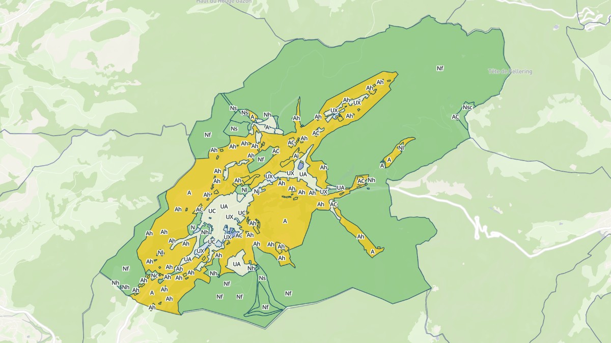 Aperçu cartographique de Bussang, centré sur la commune