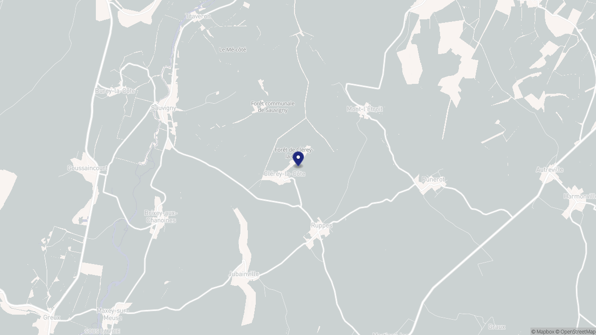 Aperçu cartographique de Clérey-la-Côte, centré sur la commune