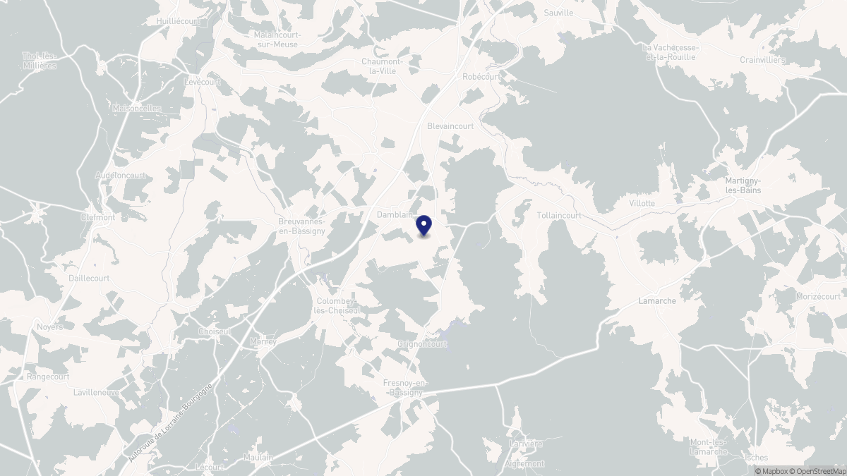 Aperçu cartographique de Damblain, centré sur la commune
