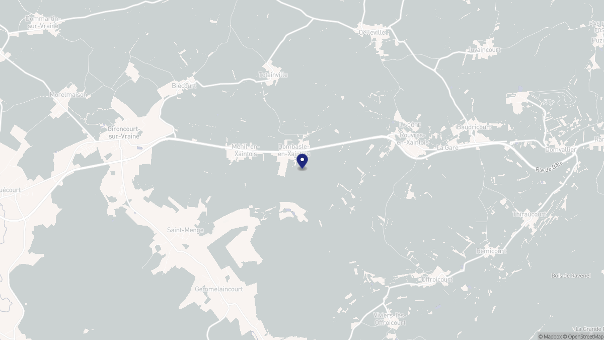 Aperçu cartographique de Dombasle-en-Xaintois, centré sur la commune