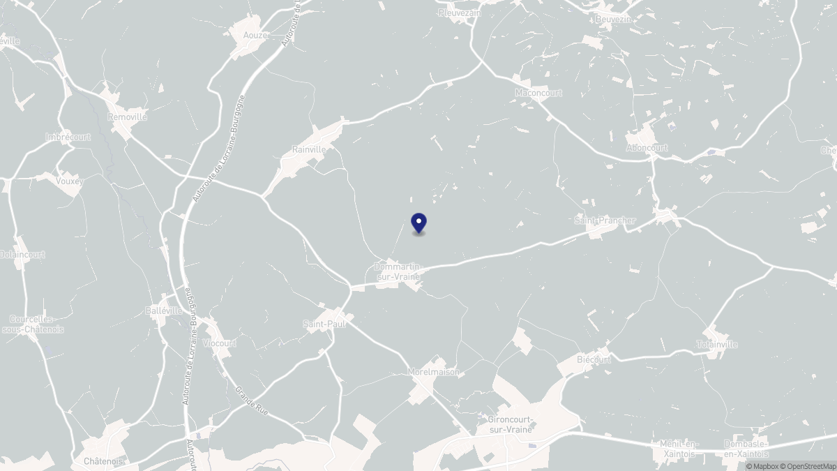 Aperçu cartographique de Dommartin-sur-Vraine, centré sur la commune