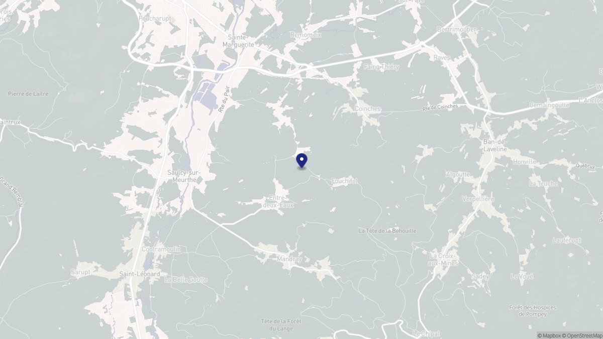 Aperçu cartographique de Entre-deux-Eaux, centré sur la commune