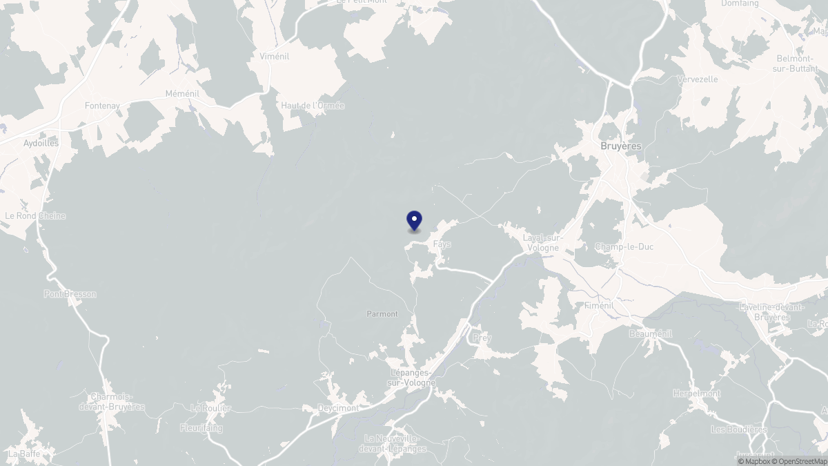 Aperçu cartographique de Fays, centré sur la commune
