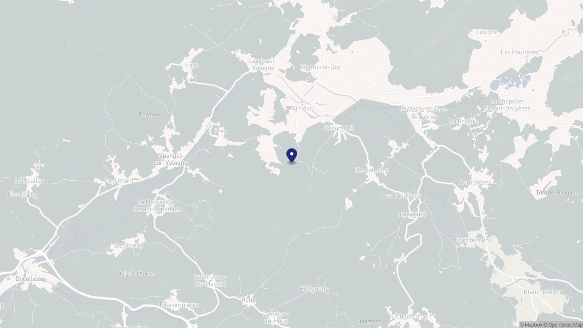 Aperçu cartographique de Fiménil, centré sur la commune