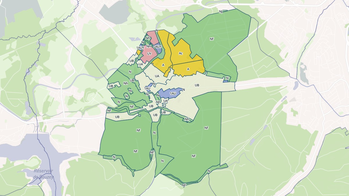 Aperçu cartographique de Les Forges, centré sur la commune