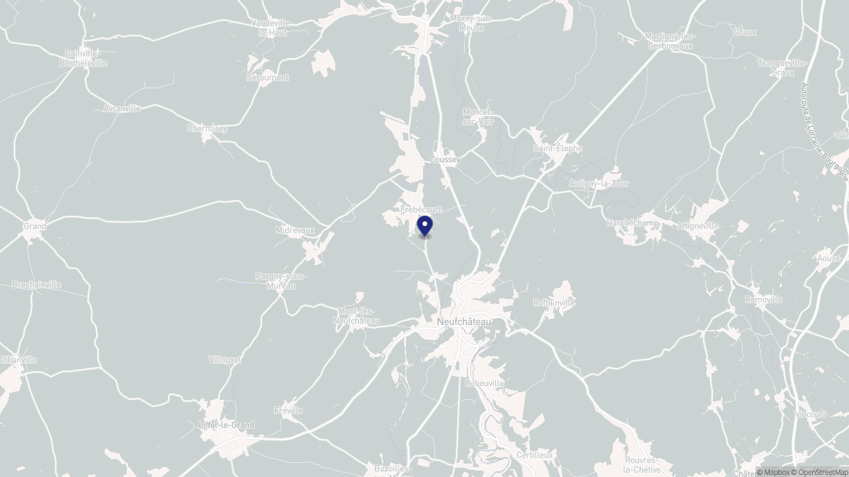 Aperçu cartographique de Frebécourt, centré sur la commune