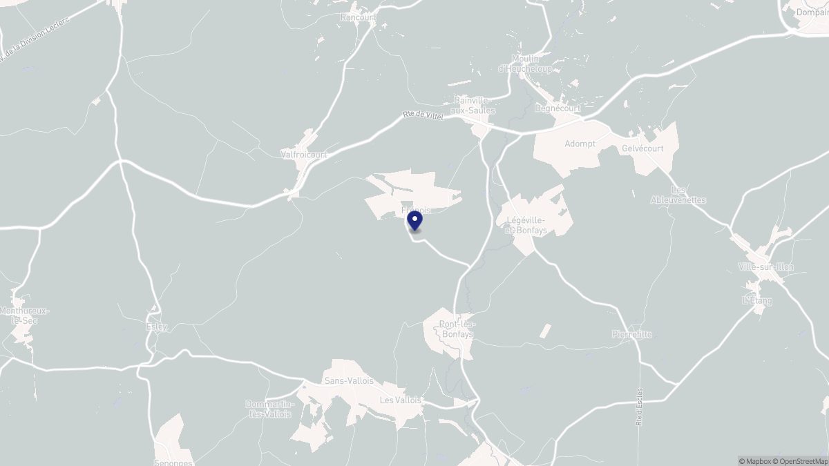 Aperçu cartographique de Frénois, centré sur la commune