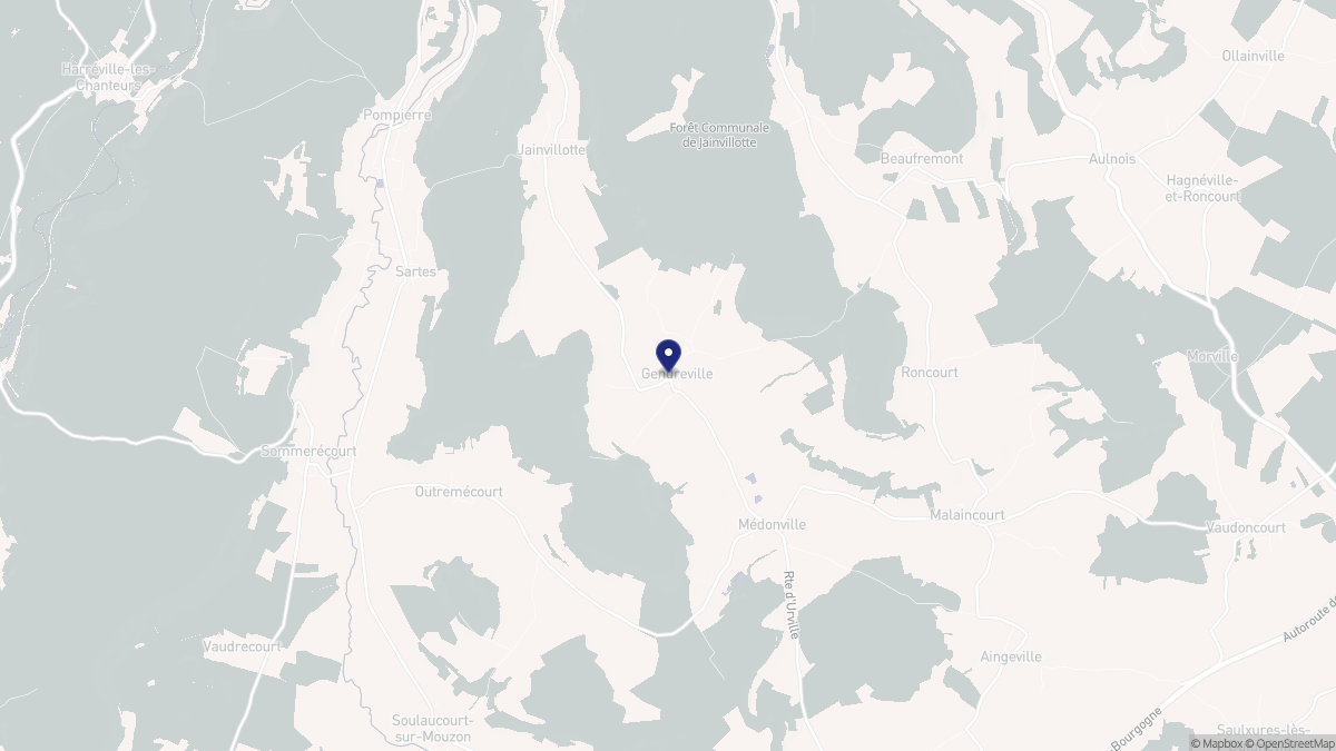 Aperçu cartographique de Gendreville, centré sur la commune