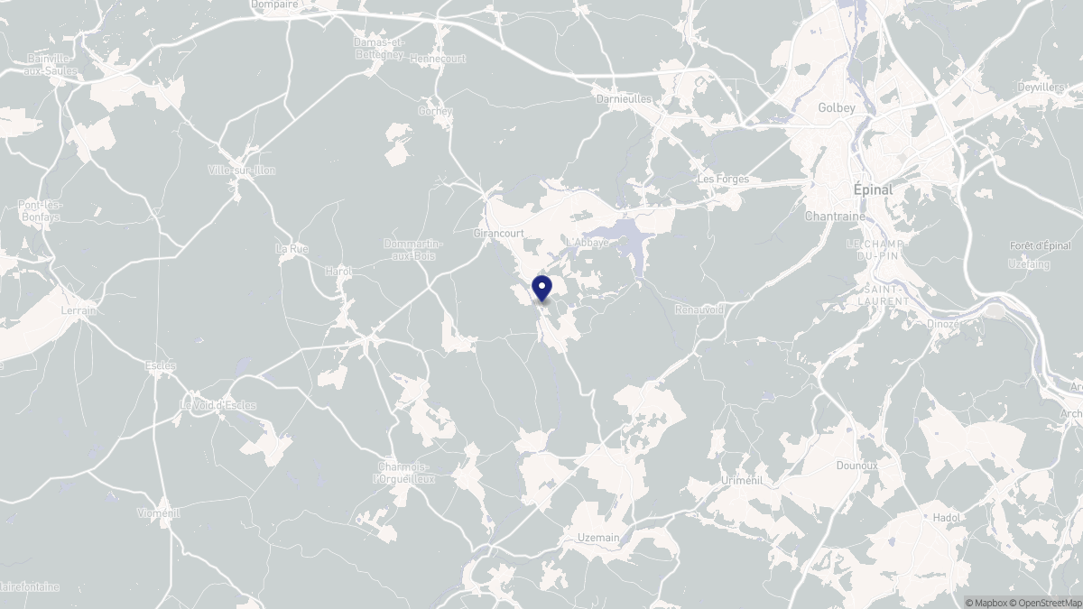 Aperçu cartographique de Girancourt, centré sur la commune