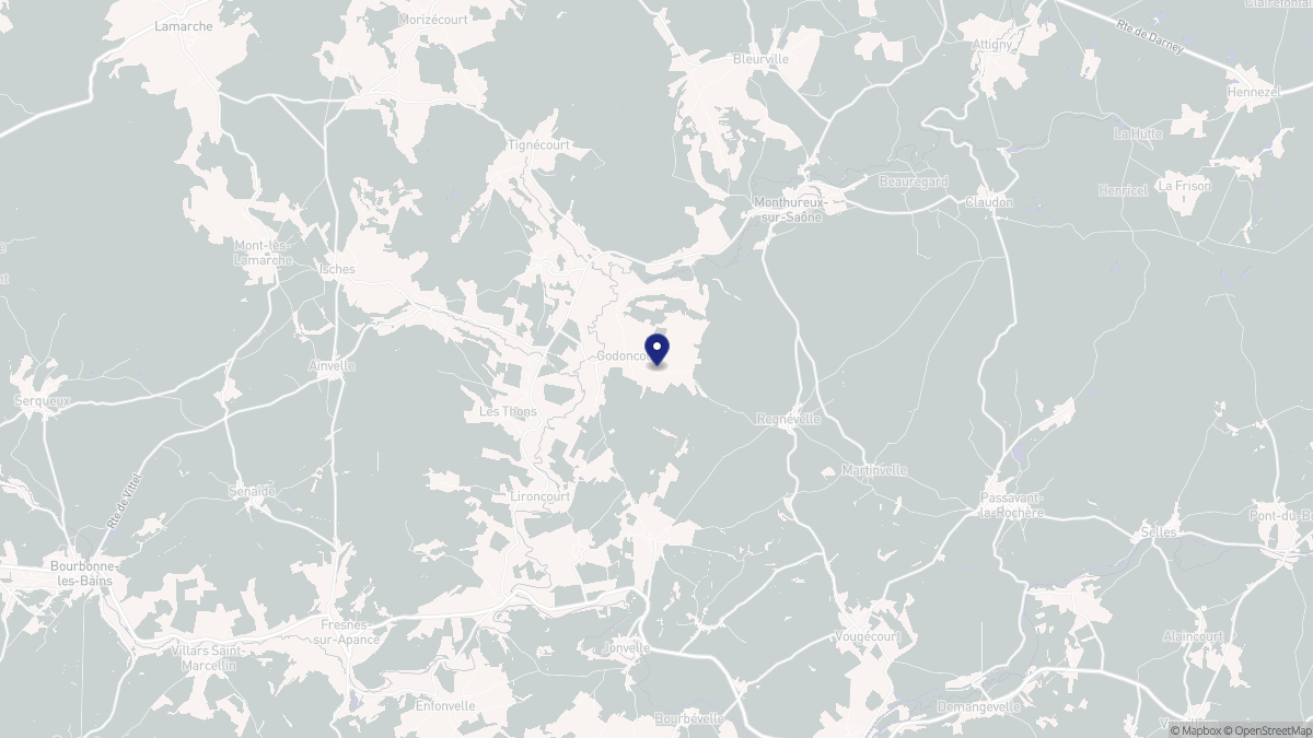 Aperçu cartographique de Godoncourt, centré sur la commune