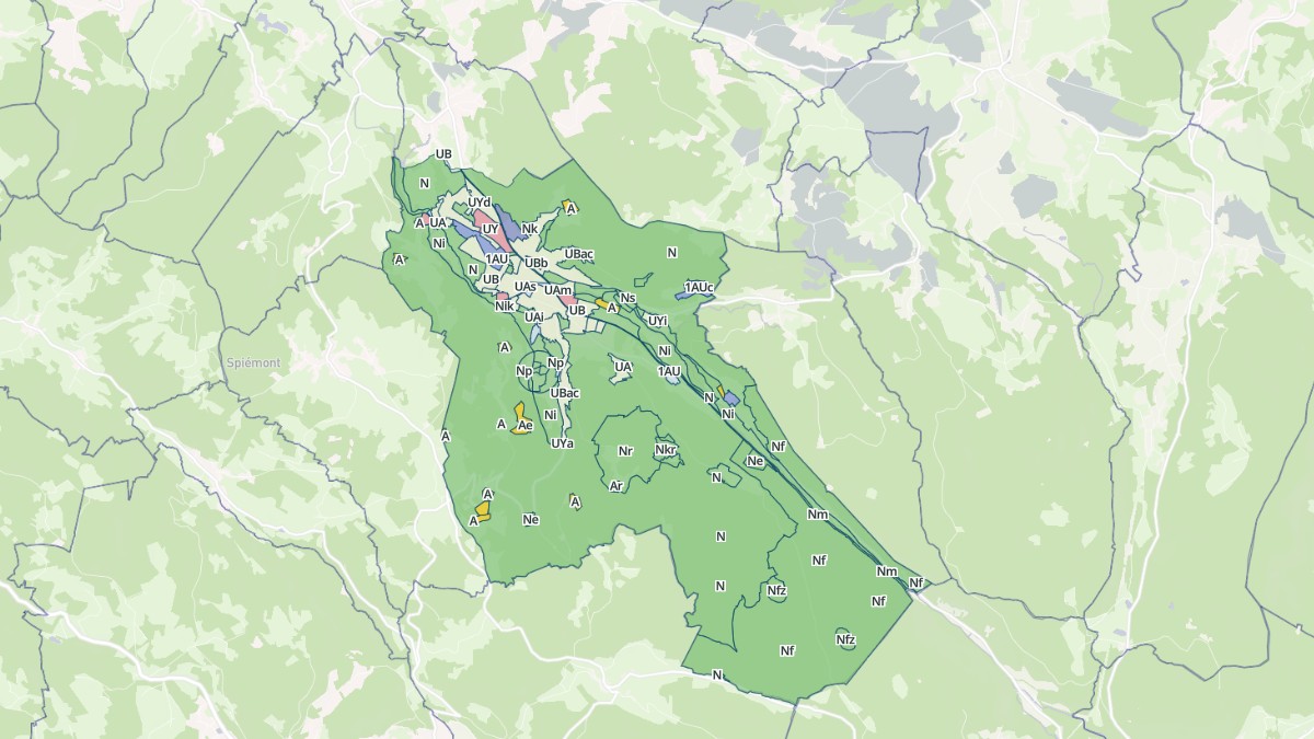 Aperçu cartographique de Granges-Aumontzey, centré sur la commune