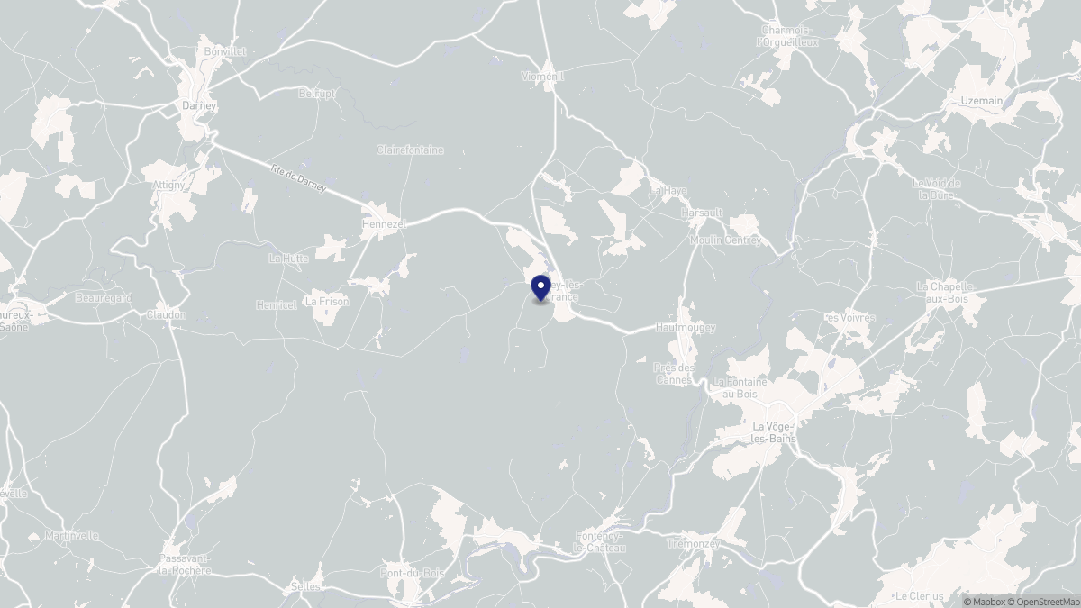 Aperçu cartographique de Gruey-lès-Surance, centré sur la commune