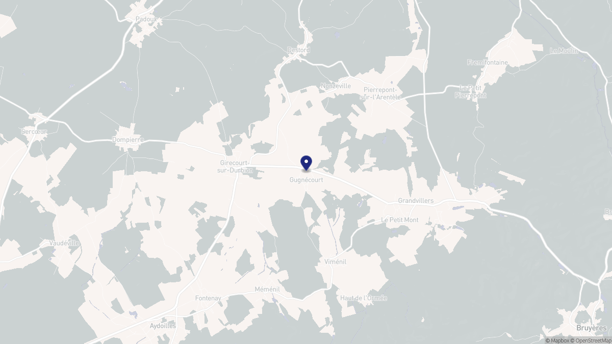 Aperçu cartographique de Gugnécourt, centré sur la commune