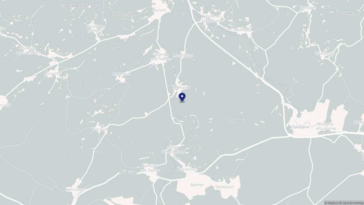 Aperçu cartographique de Hagécourt, centré sur la commune