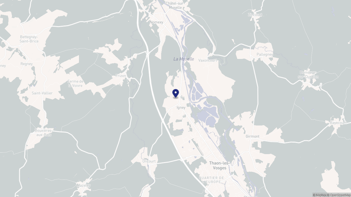 Aperçu cartographique de Igney, centré sur la commune