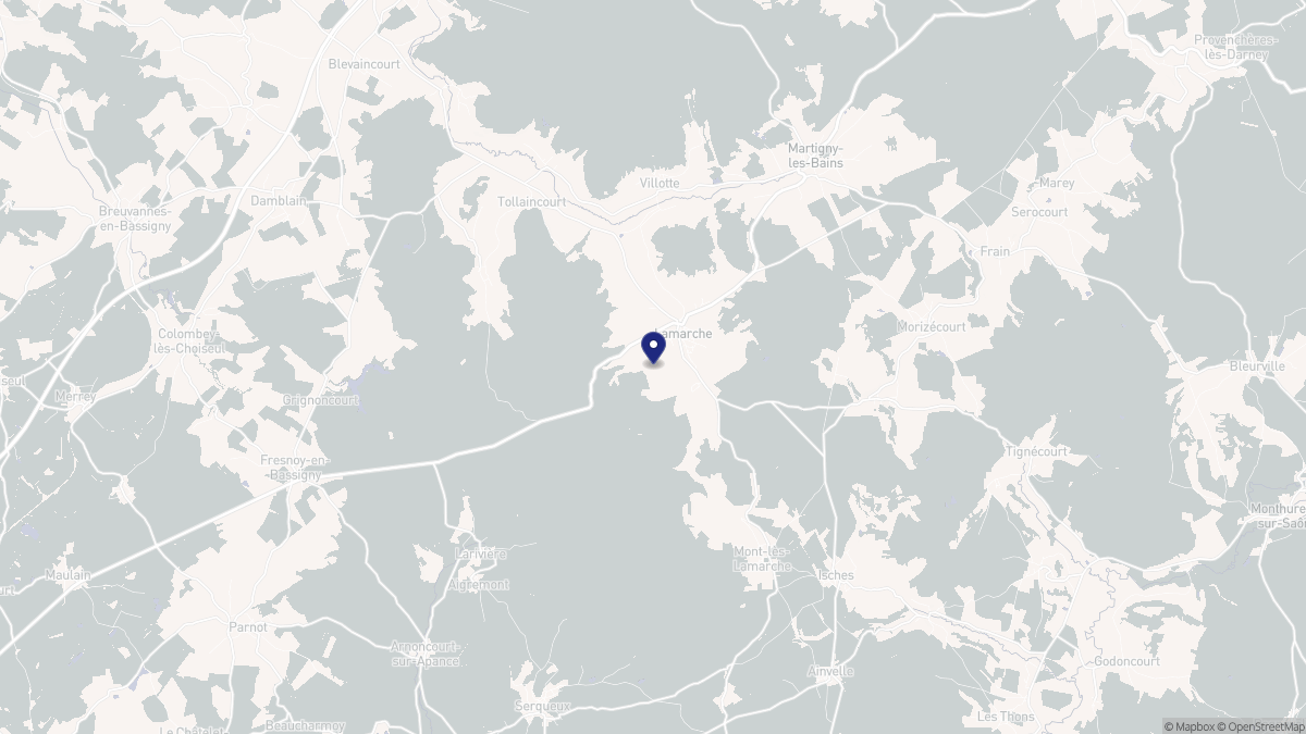 Aperçu cartographique de Lamarche, centré sur la commune