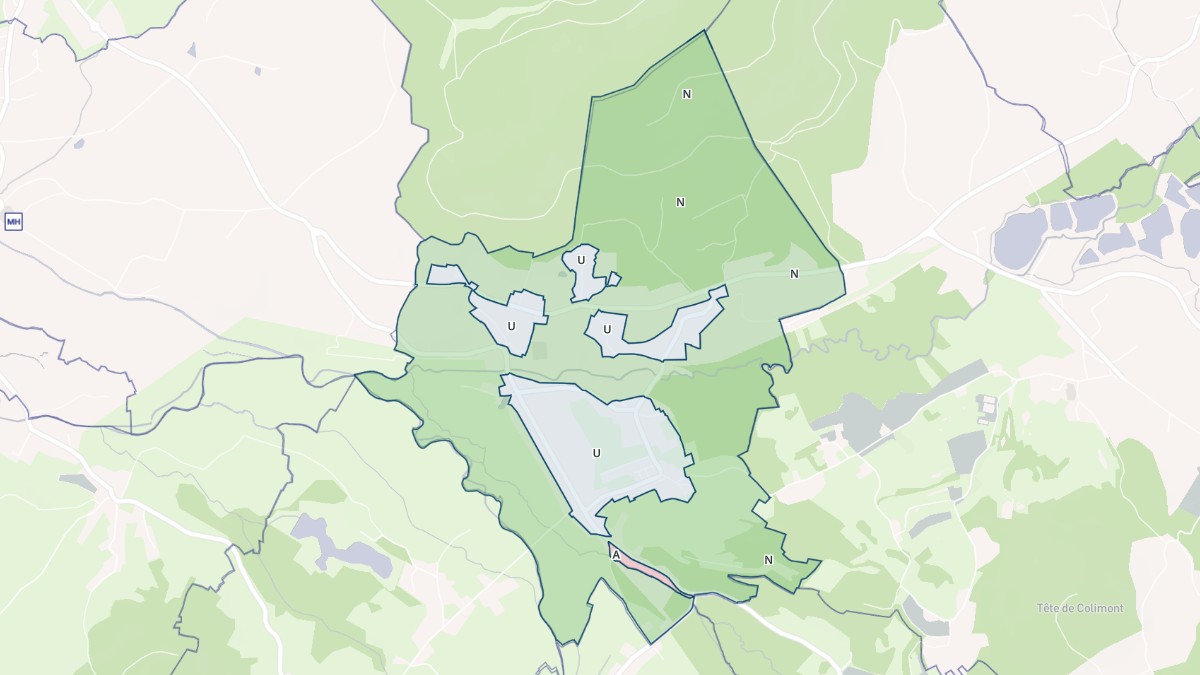Aperçu cartographique de Laveline-devant-Bruyères, centré sur la commune