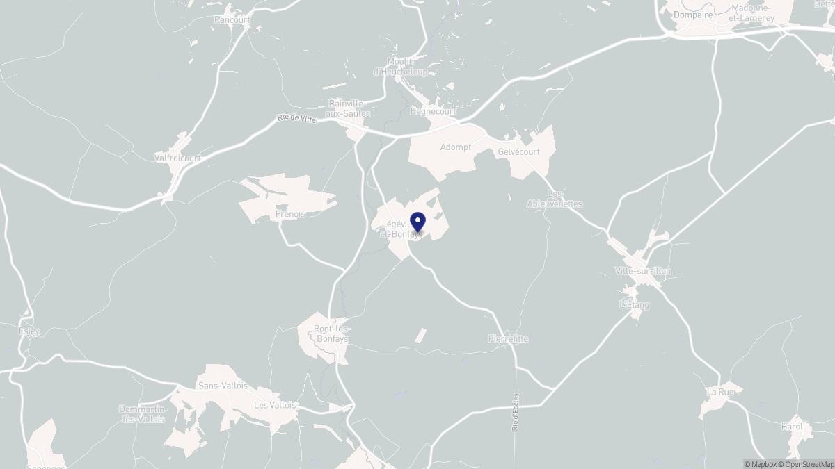 Aperçu cartographique de Légéville-et-Bonfays, centré sur la commune
