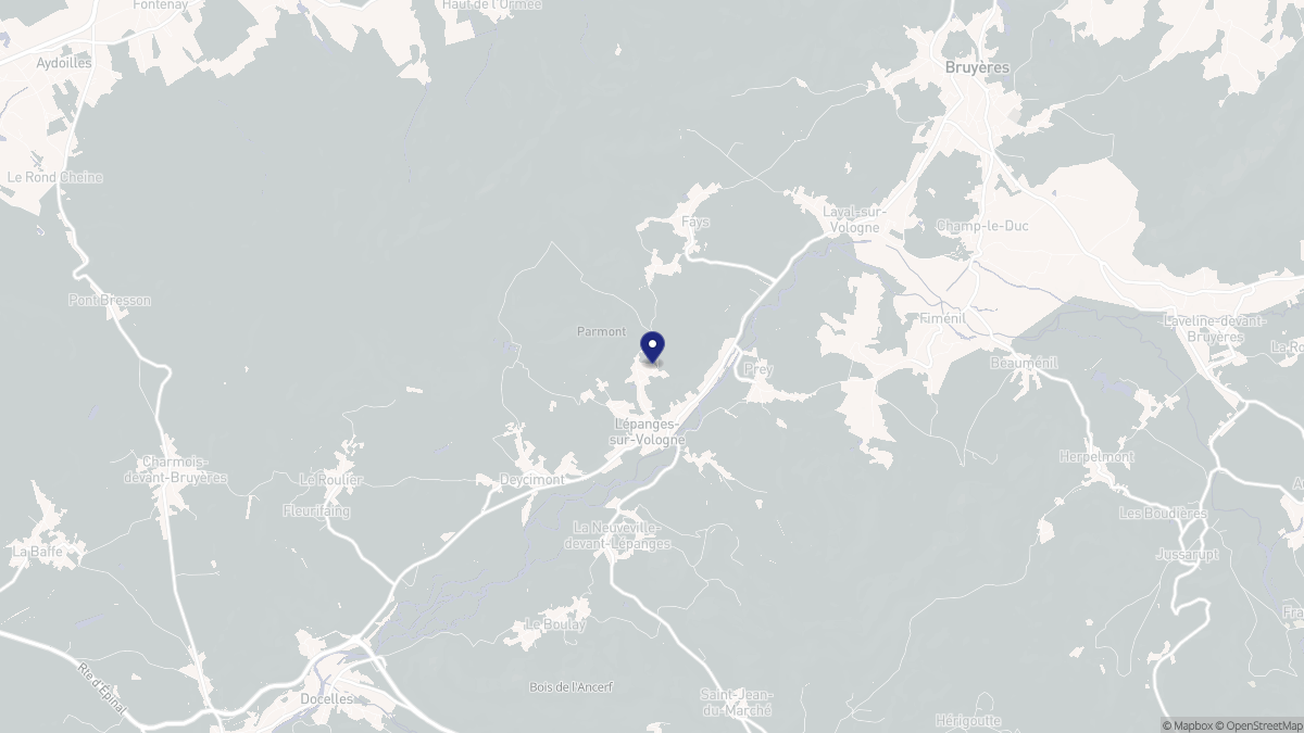 Aperçu cartographique de Lépanges-sur-Vologne, centré sur la commune
