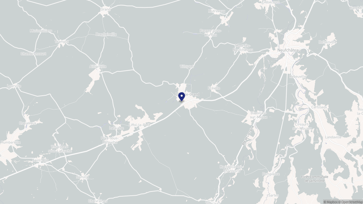 Aperçu cartographique de Liffol-le-Grand, centré sur la commune