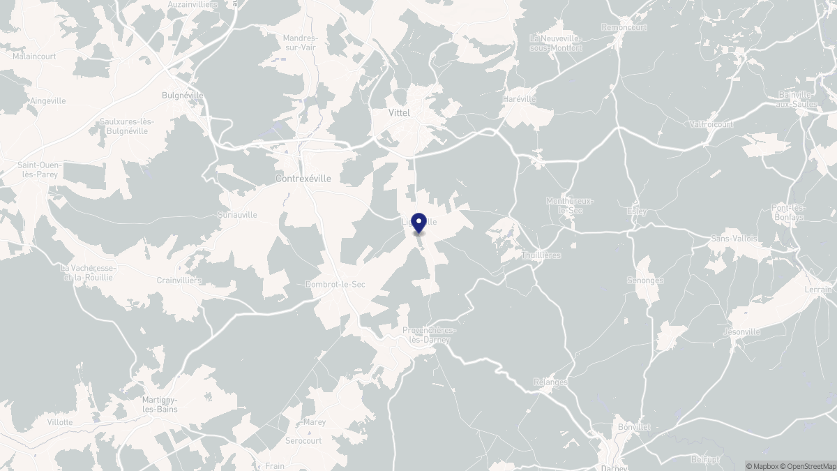 Aperçu cartographique de Lignéville, centré sur la commune