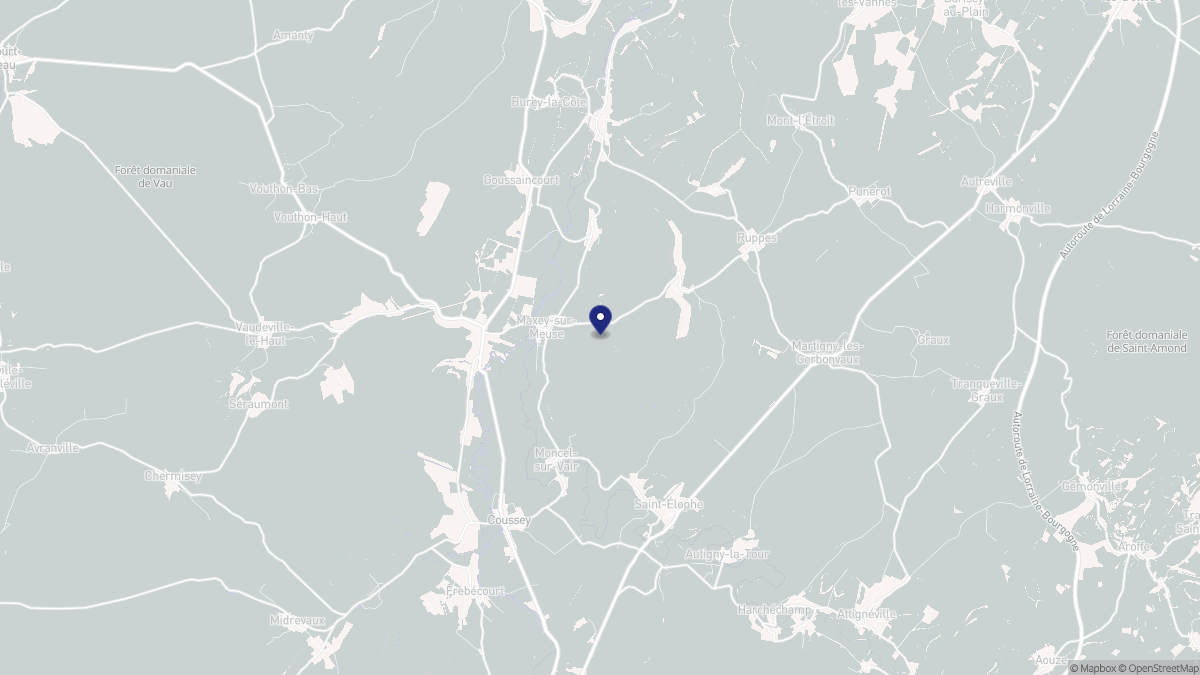 Aperçu cartographique de Maxey-sur-Meuse, centré sur la commune