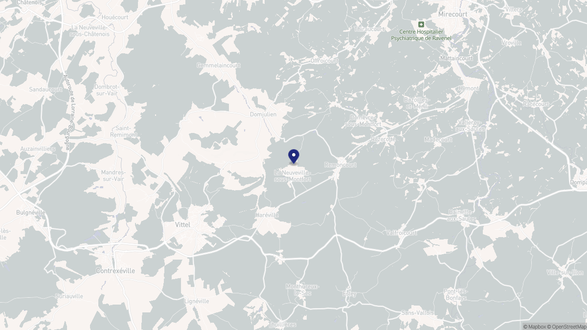Aperçu cartographique de La Neuveville-sous-Montfort, centré sur la commune