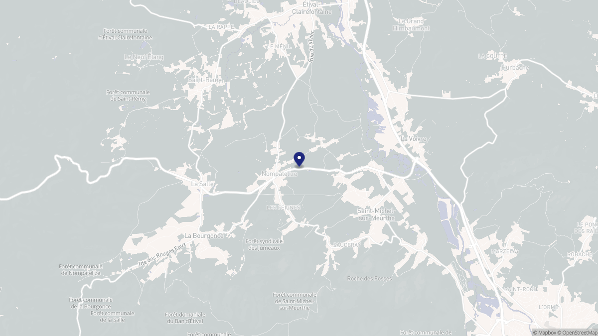 Aperçu cartographique de Nompatelize, centré sur la commune