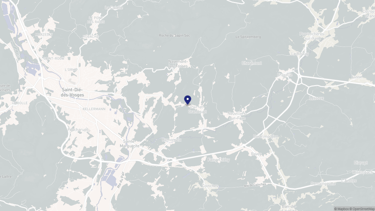 Aperçu cartographique de Pair-et-Grandrupt, centré sur la commune